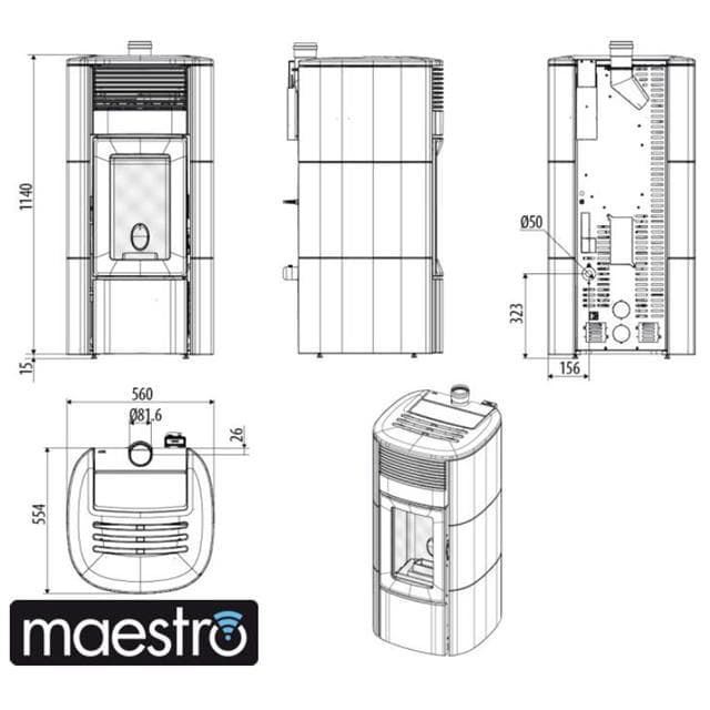 Estufa de pellet Suite/Club/Club Absolute Air 10 UP M2+ - Imagen 10