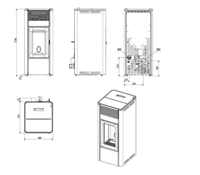 Estufa de pellet Teia Comfort Air 10 S1 - Imagen 3