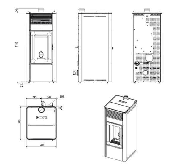 Estufa de pellet Teia Comfort Air 10 UP S1 - Imagen 3