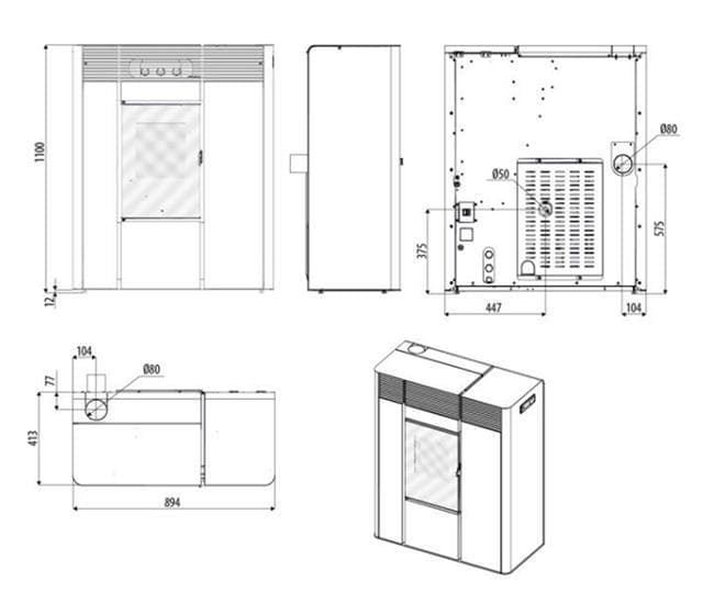 Estufa de pellet Thea Hydro 23 S1 - Imagen 6