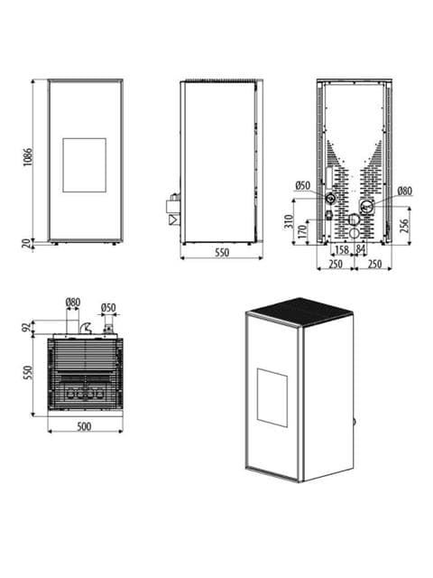 Estufa de pellet Tilda Comfort Air 10 M1 - Imagen 3