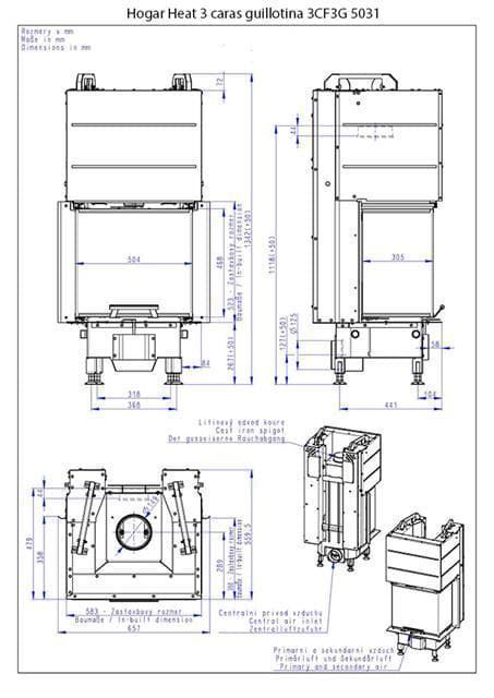 Hogar de leña Heat 3CF3G 50/31 - 50.52.31 - HC3LE21 - Imagen 4