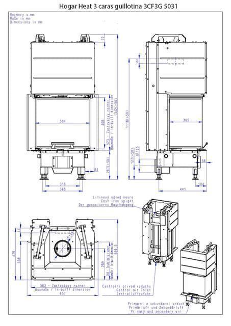Hogar de leña Heat 3CF3G 50/31 - 50.52.31 - HC3LE21 - Imagen 4