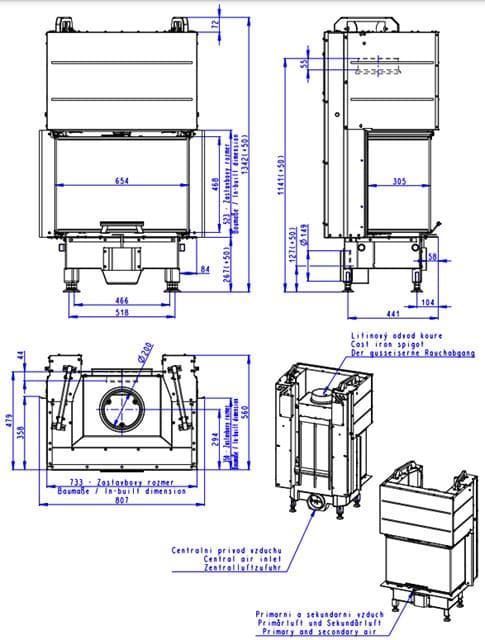 Hogar de leña Heat 3CF3G 65/31 - 65.52.31 - HC3LH25 - Imagen 3