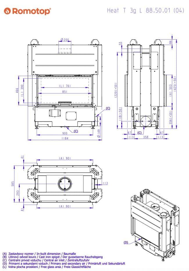 Hogar de leña Heat DCG 85/47 - 88.50 - HT3LF06 - Imagen 3