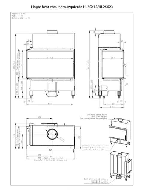 Hogar de leña Heat E1 68/31 - Imagen 3