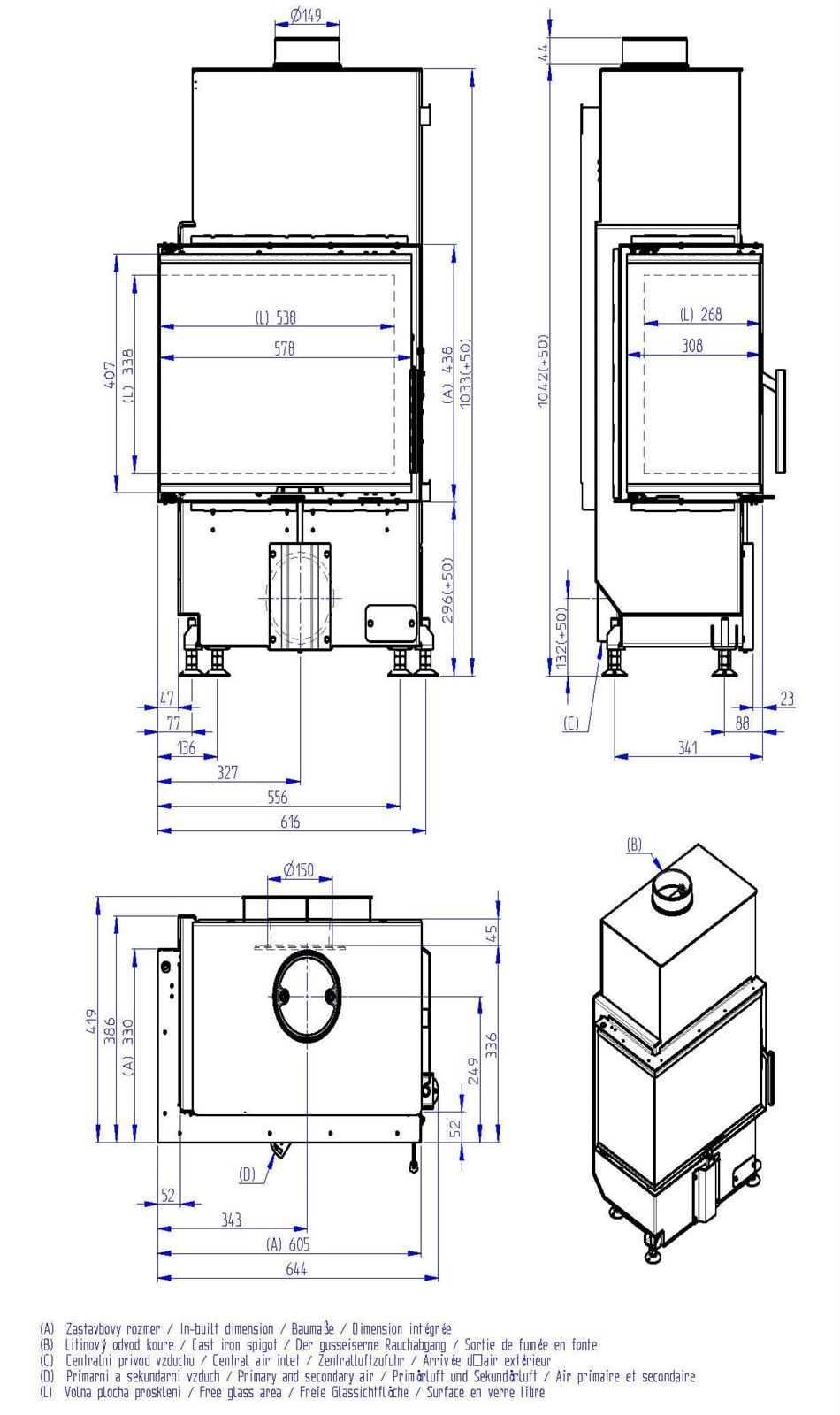 Hogar de leña Heat E2 58/31 - 60.44.33 - HL4SY26/HR4SY26 - Imagen 4