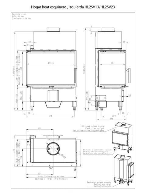 Hogar de leña Heat E2 58/31 - Imagen 3