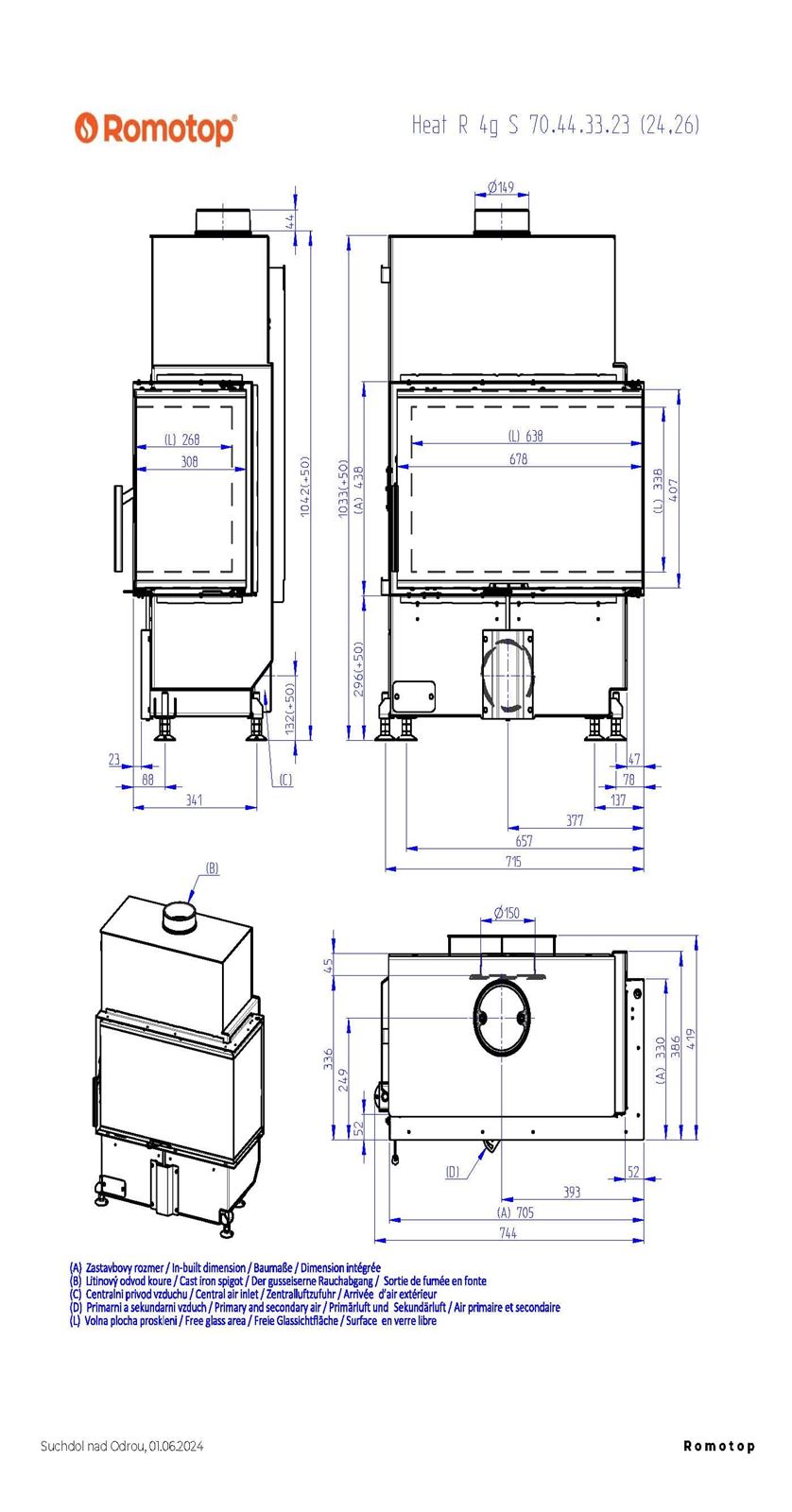 Hogar de leña Heat E2 68/31 - 70.44.33 - HL4SX26/HR4SX26 - Imagen 4