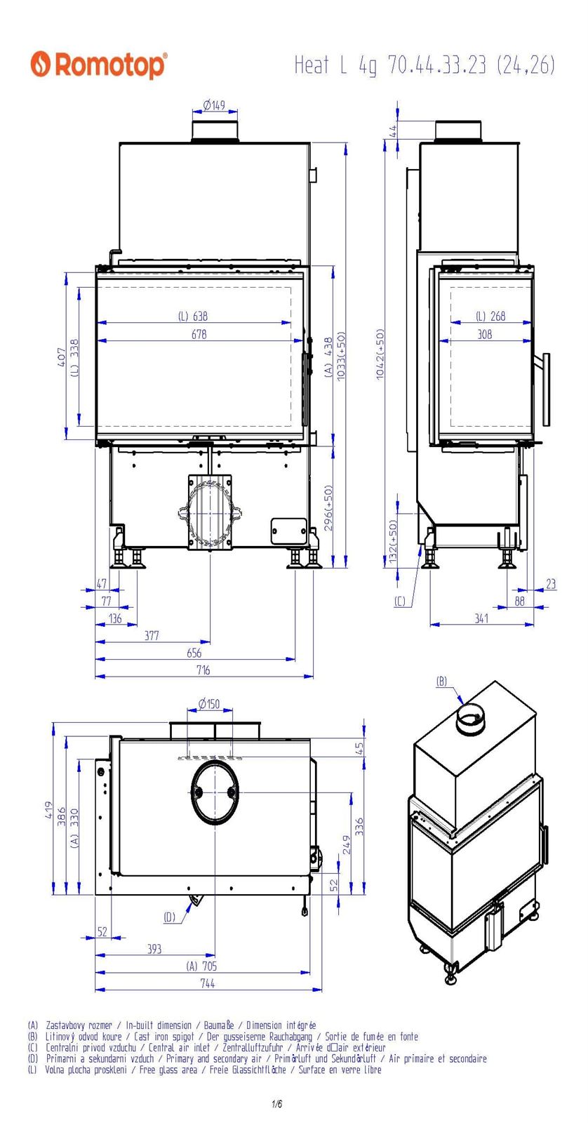 Hogar de leña Heat E2 68/31 - 70.44.33 - HL4SX26/HR4SX26 - Imagen 5