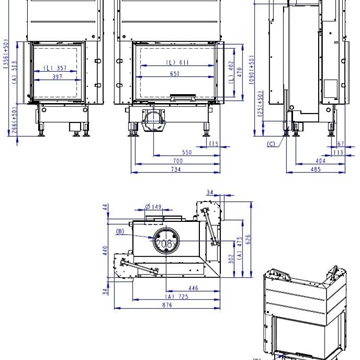 Hogar de leña Heat E2G 65/40 - 65.51.40 - HR3LG25 - Imagen 2