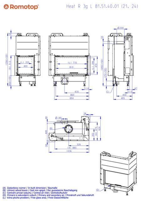 Hogar de leña Heat E2G 81/40 - 81.51.40 - HR3LF25 - Imagen 2