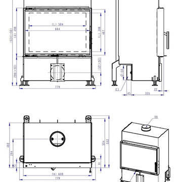 Hogar de leña Heat F 66/41 - 70.50 - H4Z06 - Imagen 2