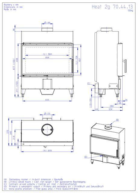 Hogar de leña Heat F 66/41 SLIM - 70.44 - H2P13 - Imagen 2