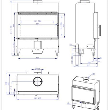 Hogar de leña Heat F 66/41 SLIM - 70.44 - H2P13 - Imagen 2