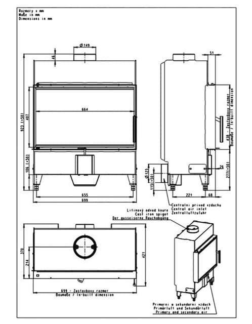 Hogar de leña Heat F 66/41 SLIM - Imagen 2