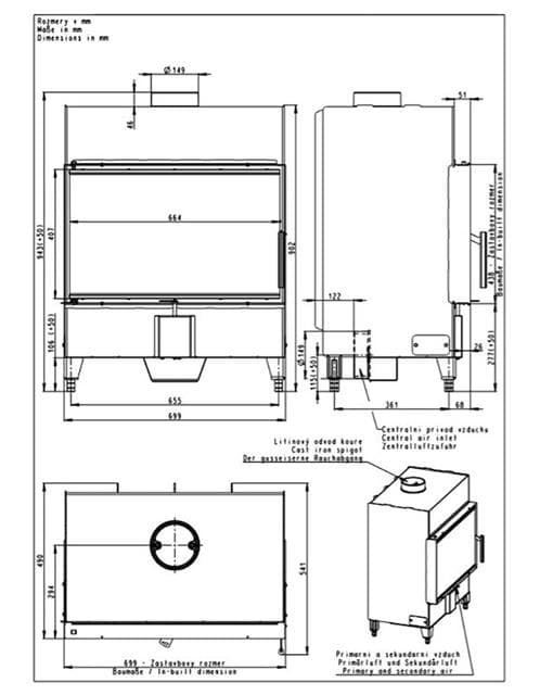 Hogar de leña Heat F 66/41 - Imagen 2