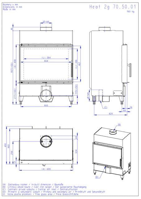 Hogar de leña Heat F 66/47 - 70.50 - H2Z01 - Imagen 2
