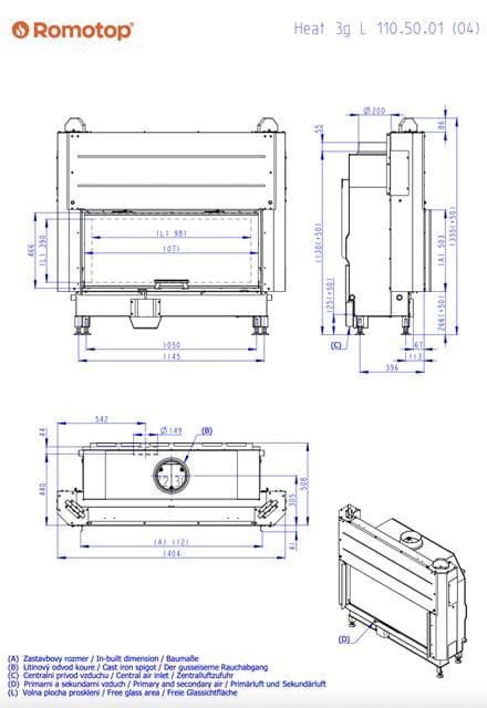 Hogar de leña Heat FG 107/47 - 110.50 - H3LG06 - Imagen 2
