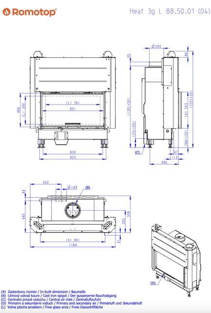 Hogar de leña Heat FG 85/47 - 88.50 - H3LF06 - Imagen 2