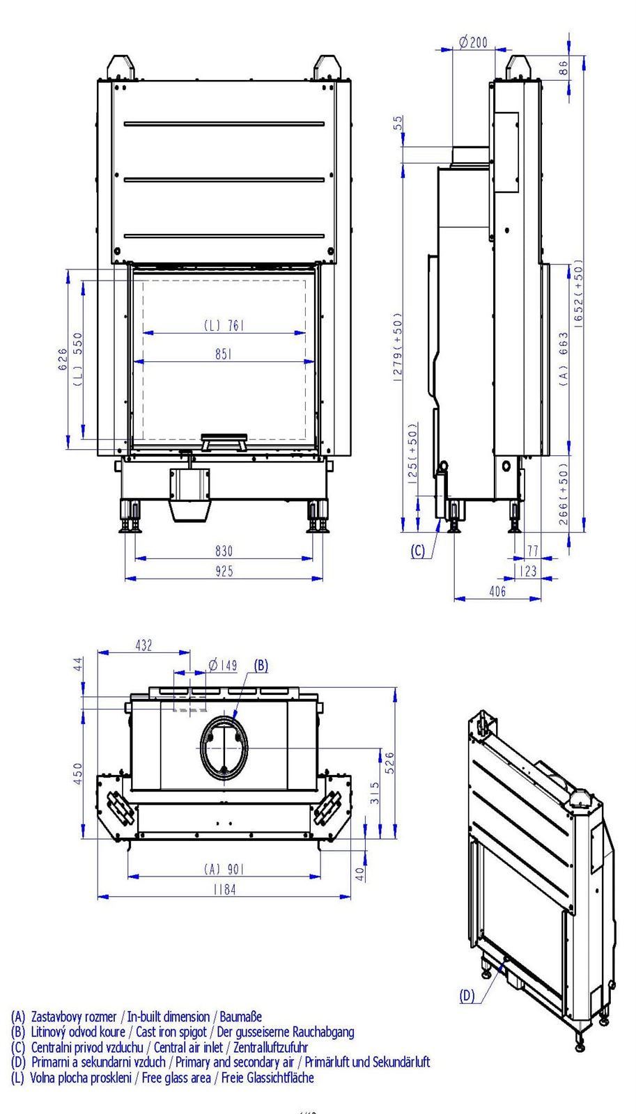 Hogar de leña Heat FG 85/63 - 88.66 - H3LJ06 - Imagen 2