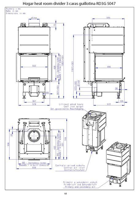 Hogar de leña Heat RD3G 50/47 (Room divider) - Imagen 5