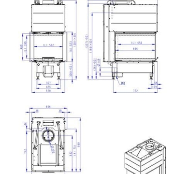 Hogar de leña Heat RD3G 69/47 (Room divider) - 50.52.70 - HU3LF25 - Imagen 2