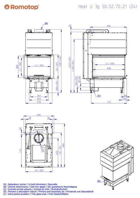 Hogar de leña Heat RD3G 69/47 (Room divider) - 50.52.70 - HU3LF26 - Imagen 2