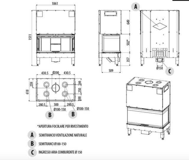 Hogar de leña Plasma 95T - Imagen 3