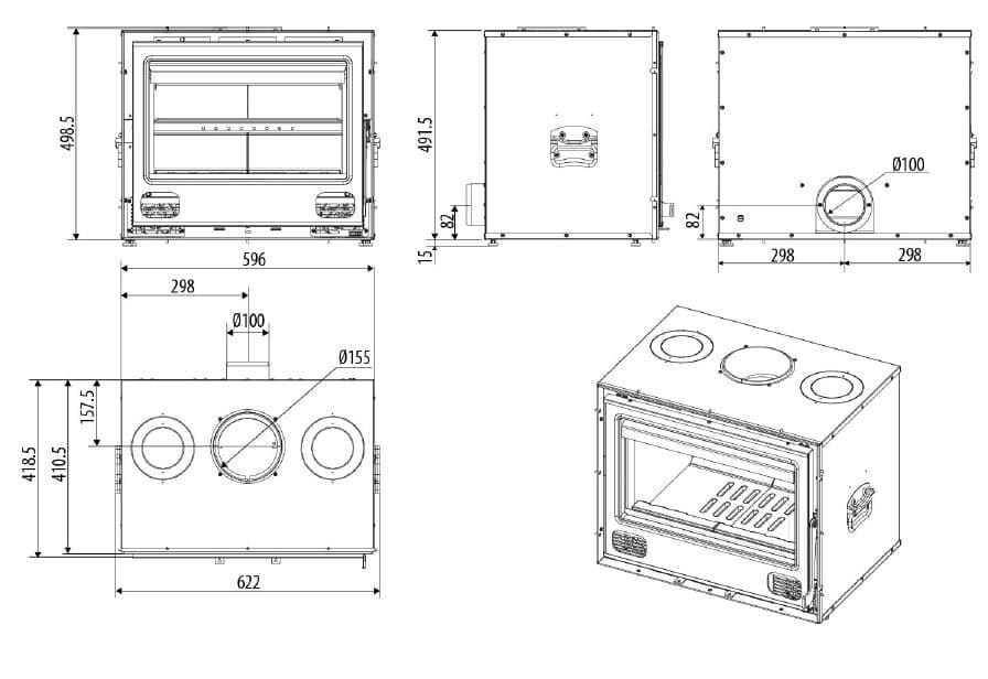 Insert de leña MCZ Qbox 60 - Imagen 3
