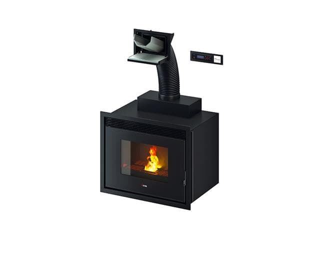 Insert de pellet Saturno 16kW en acero negro - Imagen 1