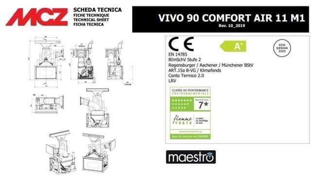 Insert de pellet Vivo 90 Comfort Air 11kW M - Imagen 2