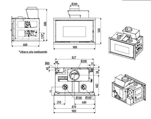 Insert de pellet Vivo 90 Comfort Air 9kW M - Imagen 2