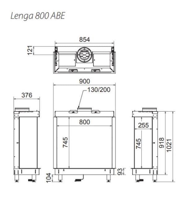 Insertable de gas Lenga 800 ABE (Doble Corner) - Imagen 2