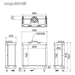 Insertable de gas Lenga 800 ABE (Doble Corner) - Imagen 2