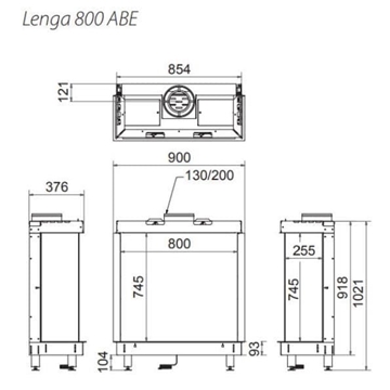 Insertable de gas Lenga 800 ABE (Doble Corner) - Imagen 2