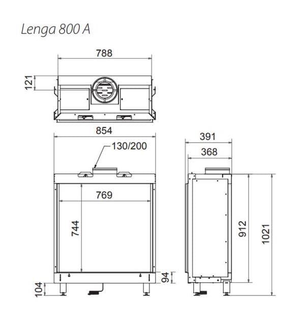 Insertable de gas Lenga 800 (Frontal) - Imagen 2