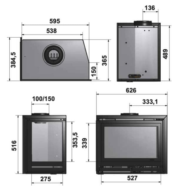 Insertable de gas Square 60G (Esquinero) - Imagen 3