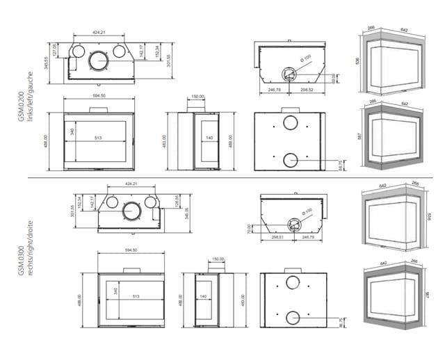 Insertable de leña S60 - Esquinero - Imagen 2