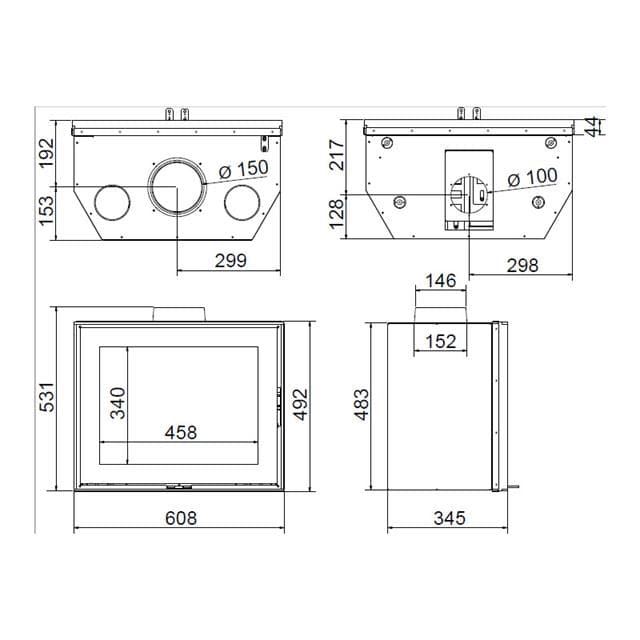 Insertable de leña S60 W2060 - Frontal - Imagen 2