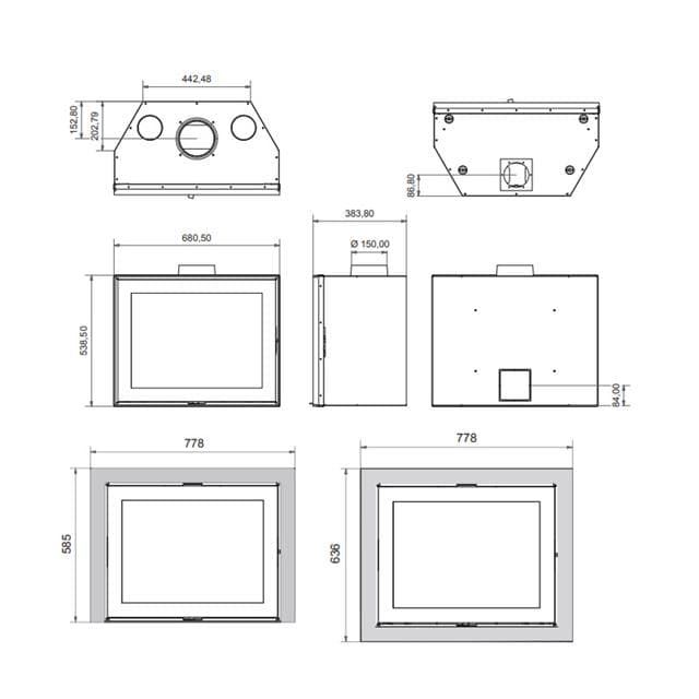 Insertable de leña S68 - Frontal - Imagen 3