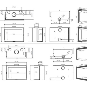 Insertable de leña S75 - Esquinero - Imagen 2