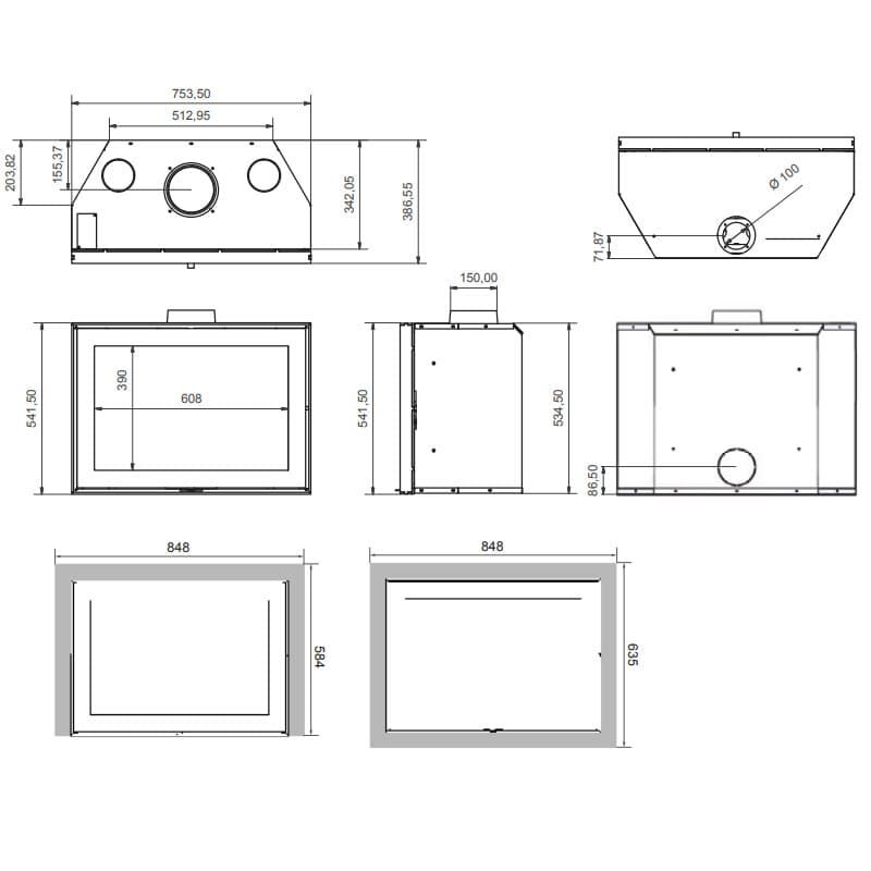 Insertable de leña S75 - Frontal - Imagen 3