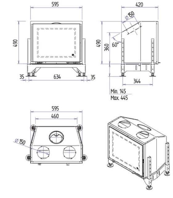 Insertable de leña Interra 60 (frontal) - Imagen 2