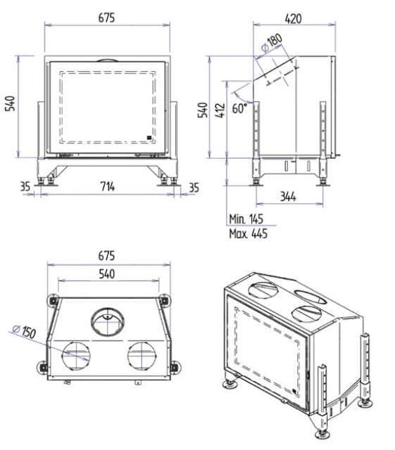 Insertable de leña Interra 68 (frontal) - Imagen 2