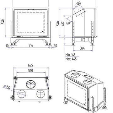 Insertable de leña Interra 68 (frontal) - Imagen 2