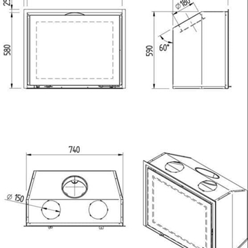 Insertable de leña Interra 74 (frontal) - Imagen 2