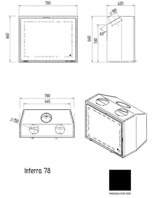 Insertable de leña Interra 78 (frontal) - Imagen 2