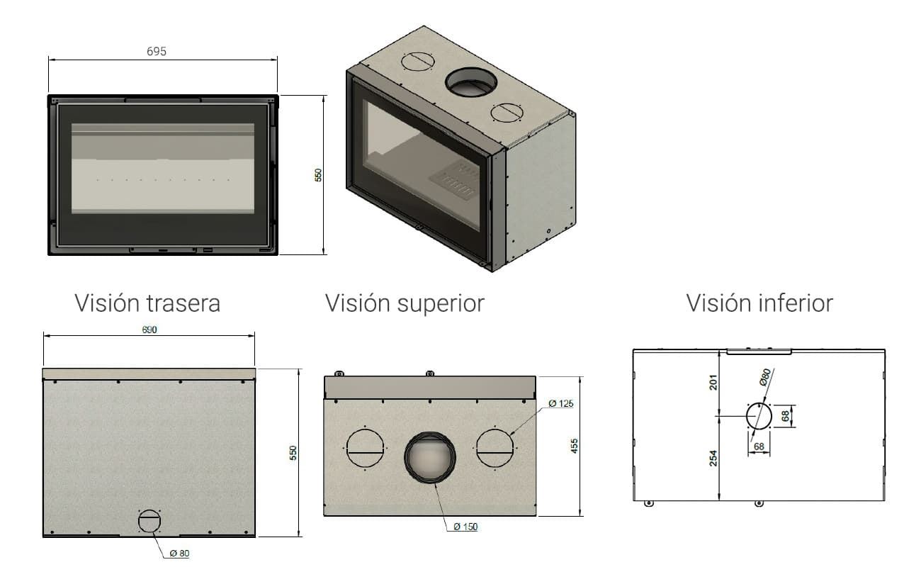 Insertable de leña Vision 7 NEO - Imagen 2