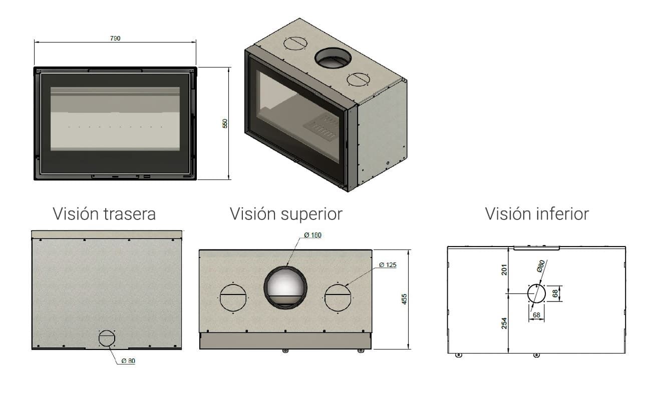 Insertable de leña Vision 8 NEO - Imagen 2